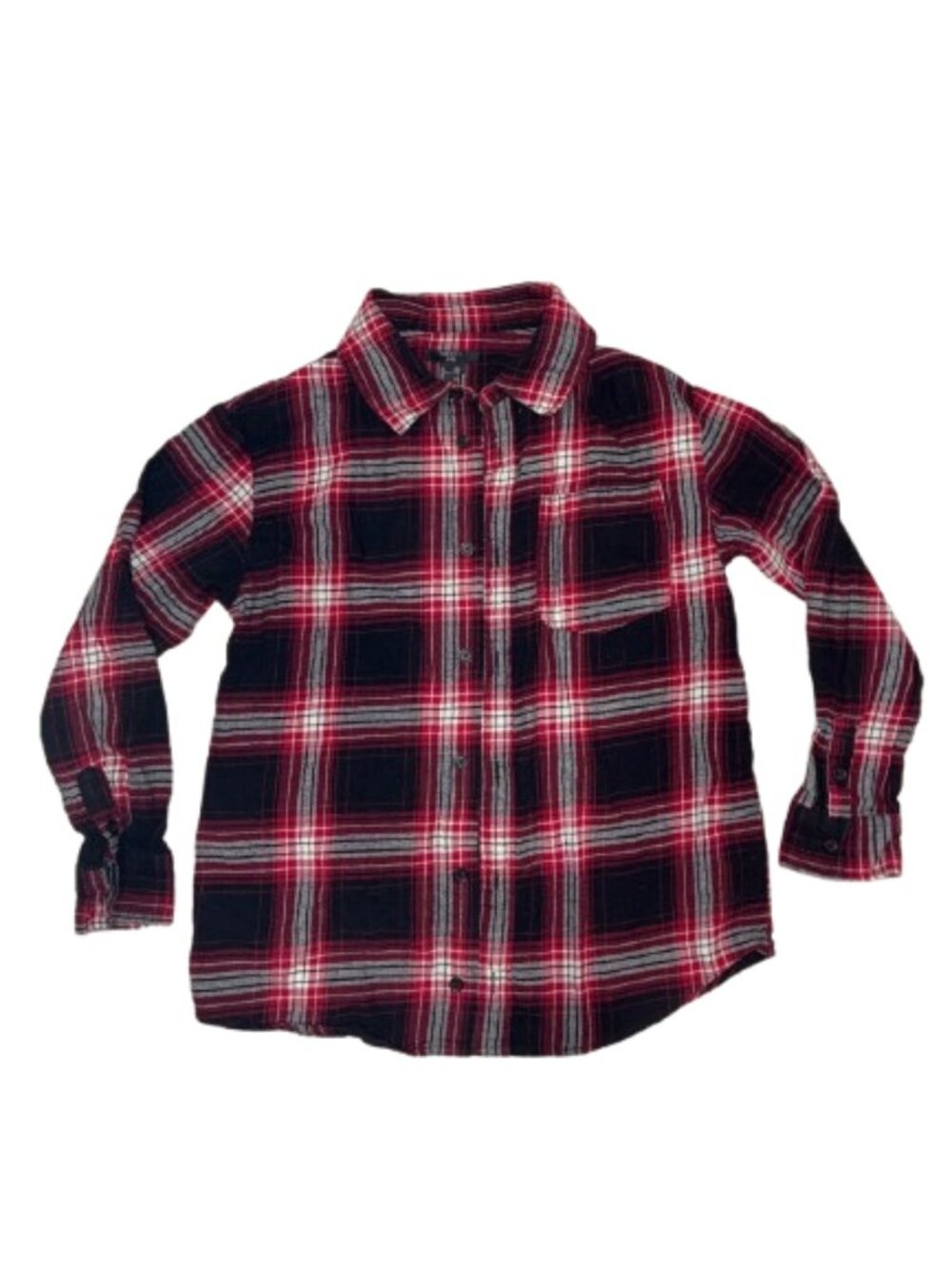 Forever 21 Kids Red and Black Plaid flannel Shirt